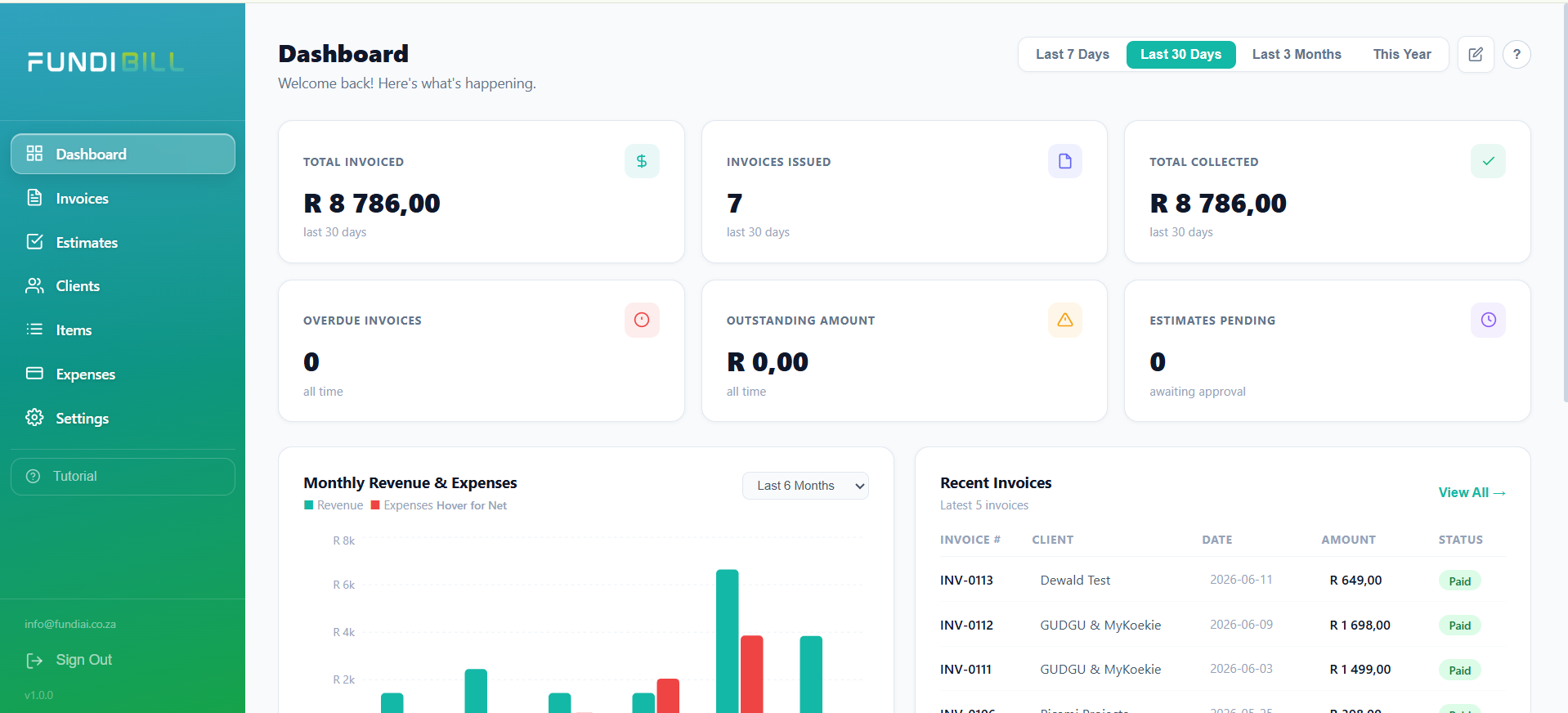 invoice software South Africa